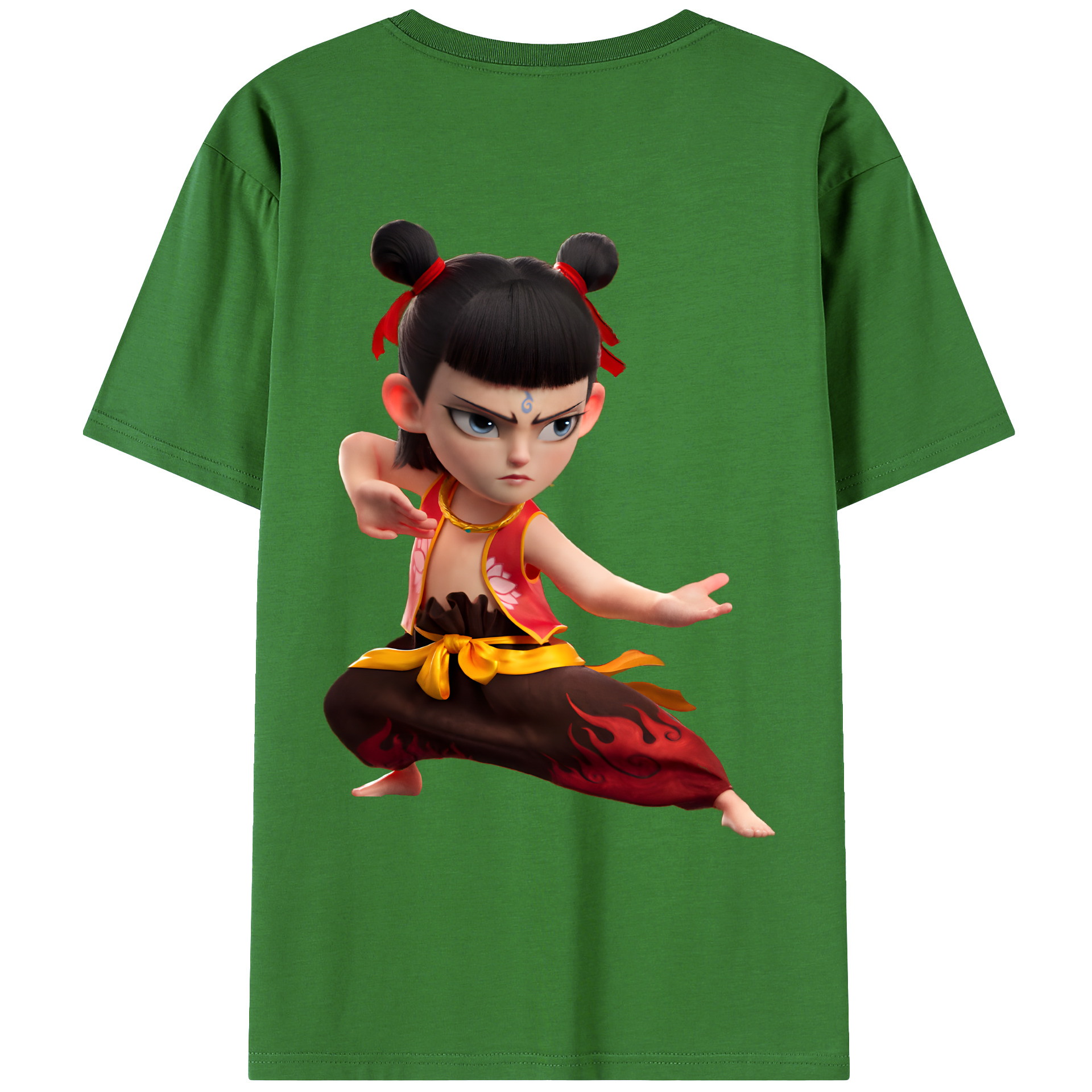 （画像用） Ne Zha 2 ナタ 魔童の大暴れ レディース半袖Tシャツ(バックプリント)